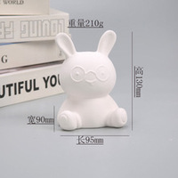 Vase en céramique blanche artisanale créative, argile brute, bricolage, différentes formes d'animaux, poterie, décoration d'affichage pour enfants, peinture couleur