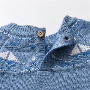 Otoño Invierno bordado suave niños prendas de punto patrón azul niños suéter de punto bebé <span class=keywords><strong>Boutique</strong></span> niño ropa - Product Image 5