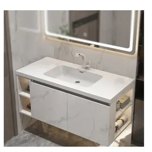사용자 정의 lavabos lavamanos cuadrado con mueble 캐비닛 싱크 세면대 세면대 세면대가있는 욕실 조리대