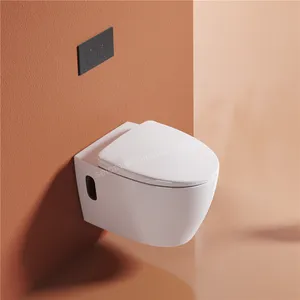 Wall-hung modern rimless flush wash down ceramic wall mounted toilet set hanging wc bathroom wall hung toilet