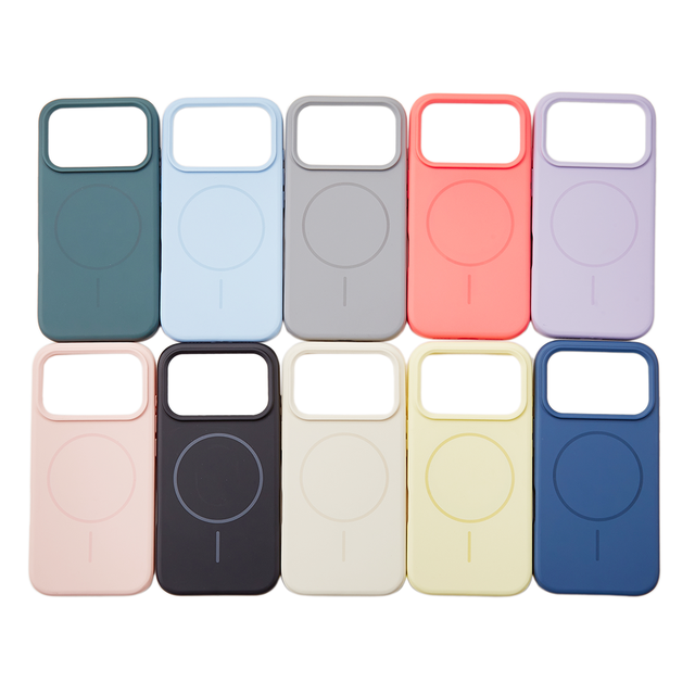 Shockproof Magnetic Liquid Silicone Luxury Design 10 Colors Cell Phone Cases Safe Mobile Phone Case for 17 16 15 14 Pro