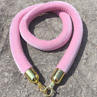Corde de barrière de trafic en velours rose de 1.5m pour poteau de contrôle des foules