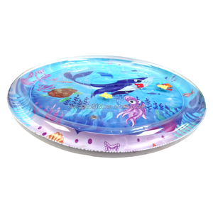 Inflable Tummy Time Premium Water Mat Cool Summer Funny Baby Girls Boys Water Activity Mats Infant Soft Toy 100CM Round Mat - Product Image 3