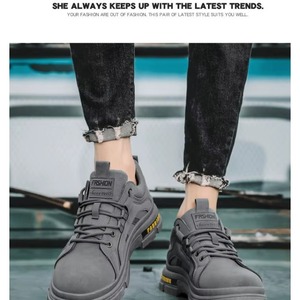 Bottes de travail pour hommes, respirantes, à semelle épaisse, style sport, automne/hiver, chaussures pour étudiants - Product Image 1