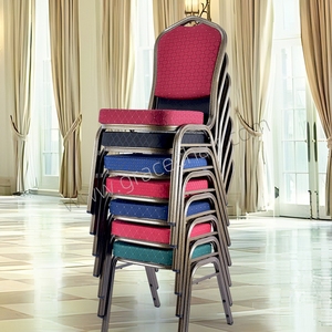 Cadeiras de Evento para Festas e Casamentos Duráveis com Capa de Poliéster Metal Ferro Aço Aluguel Cadeira de Banquete Vermelha Azul - Product Image 6