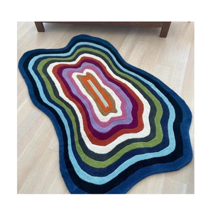 Alfombra moderna de lana 100% con mechones a mano, técnica tejida de diseño Irregular para el hogar, sala de estar, dormitorio de invitados, habitación de niños, gran oferta - Product Image 1