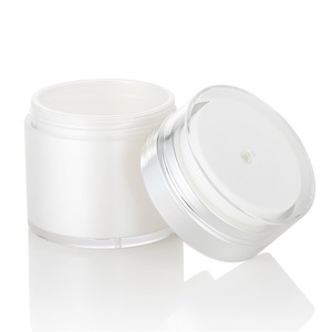 Récipient de soins de la peau cosmétique vide pot de crème rond sans air acrylique - Product Image 3
