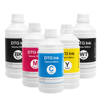 Encre textile DTG CMYKWW de recharge 1000 ml pour imprimante Epson L805/L 805 et 8550/4700 WF 7720 A3/A4 compatible avec l'impression numérique Dupont