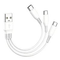 USB A'dan 3 USB C'ye Çoklu Şarj Kablosu 1M Dolaşmayan Akıllı Telefon Tablet Kulaklık Araç Şarj Cihazı OEM Çoklu Usb c Şarj Kablosu