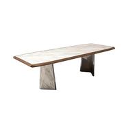 Ensemble table à manger ronde de luxe 12 places en marbre design en métal