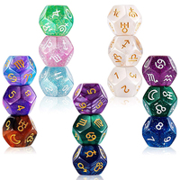 Jeu de dés de jeu polyédriques personnalisés de 16 mm, dés de poche en acrylique solides multicolores à 6 faces pour casino, jeux de société et fêtes