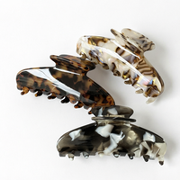 Pinces à cheveux grandes personnalisées effet écaille de tortue, accessoires de luxe en acétate de cellulose, pinces à cheveux françaises en acétate pour femmes