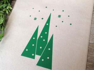 Sacs en coton naturel recyclables pour Noël, pour l'emballage de biscuits et de bonbons, avec impression sérigraphique, sans danger pour les aliments - Product Image 3