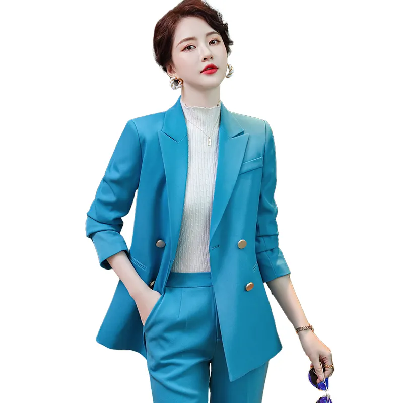 Wholesale Popular 2 Pieces suits Solid Fashion Women Formal Business Suit Elegant Women Pant Suits Ladies Office Wear
