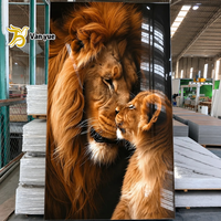 Panneau mural en PVC marbré UV brillant à motif animal, panneau décoratif pour la décoration intérieure
