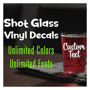Vaso de chupito personalizado, calcomanía de vinilo con tu nombre o logotipo, vaso de vino, pegatina de vinilo, calcomanía para bebidas, letras para puerta y ventana - Product Image 1