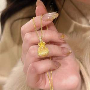 S925 Pure Silver Gold-Plated Classic Horseshoe <b>Buckle</b> Bracelet Necklace Set High Quality Micro Zircon Inlaid Fashion Jewelry - Product Image 4