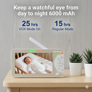 กล้องวงจรปิดสำหรับเด็ก KT716W ขนาด 7 นิ้ว ความละเอียด 720P HD พร้อมระบบ WiFi อัจฉริยะ ตรวจจับการเคลื่อนไหวและการร้องไห้ด้วย AI และบันทึกวิดีโอพร้อมจับภาพหน้าจอ - Product Image 5