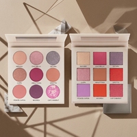 Palette de fards à paupières mats 9 couleurs nude carrées, sans talc, avec paillettes, logo personnalisé approuvé, pour mariée, marque privée
