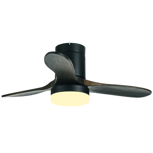 Home Hotel Modern Fixture Black White Solid Wood Blades 42 Inch Ceiling Fan Light Chandelier Led Fan