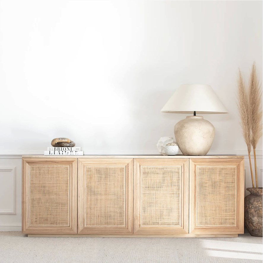 Living room console table storage cabinet  wood furniture dining room 4-door sideboard