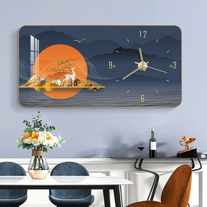 Reloj <span class=keywords><strong>de</strong></span> Pared Decorativo para el Hogar, Moderno, con Diseño <span class=keywords><strong>de</strong></span> <span class=keywords><strong>Animales</strong></span> y Paisajes, Impresión <span class=keywords><strong>de</strong></span> Lujo en Lienzo, Marco <span class=keywords><strong>de</strong></span> Porcelana <span class=keywords><strong>de</strong></span> Cristal, Arte <span class=keywords><strong>de</strong></span> Pared - Product Image 3
