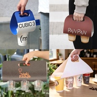 Porte-gobelets personnalisés pour emporter, porte-gobelets en carton et en plastique pour café avec poignée