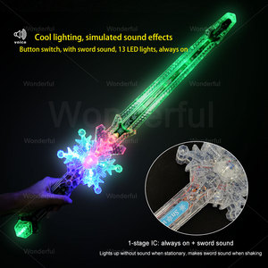 Bán buôn RGB pha lê bông tuyết LED <span class=keywords><strong>Light</strong></span>-up sabers dueling thanh kiếm sắc nét hàng rào âm thanh phát sáng xử lý vật liệu nhựa Flash - Product Image 2