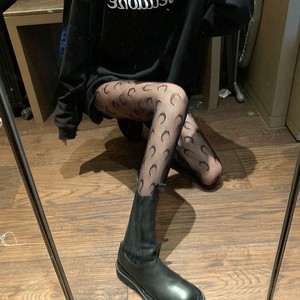 Double G Moon Butterfly Mesh Pantyhose Thigh High Thin Cotton Women's Stockings - Product Image 4