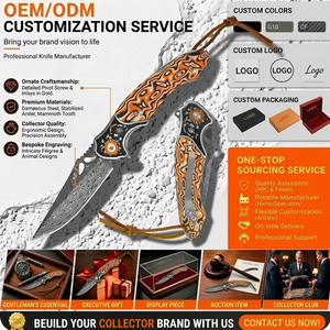 Cuchillo Plegable Táctico de Acero de Damasco con Mango G10, Logotipo Personalizado OEM, para Camping y Uso Diario (EDC) al Aire Libre, Venta al por Mayor - Product Image 2