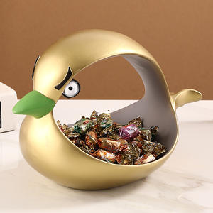 Groothandel Custom Hars Decor Ornament Decoratie Leuke Boze Vogel Vis Grote Mond Snoep Sleutel Container Opbergdoos - Product Image 4