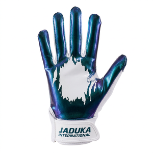 Gants de football américain Premium Grip pour receveur, logo personnalisé, performance optimale, doigts entièrement couverts, main droite, polyester/coton, couleur unie - Product Image 2