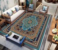 Tapis en polyester antidérapant à motifs géométriques fabriqué à la machine pour salon et chambre à coucher, décoration intérieure écologique