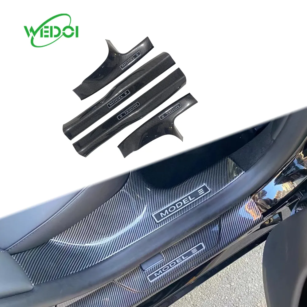 Model 3 highland Car Car Interior Accessories Threshold Protection Decoration ABS Door sill strip For Tesla Model 3 highland