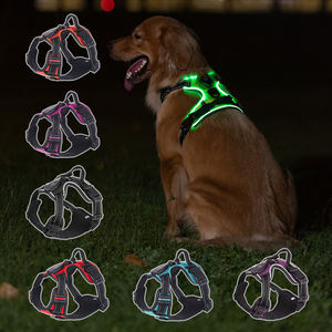発光LEDライトプライベートラベル犬のベスト重量引っ張る戦術的なハーネストレーニングそりLED犬のハーネス - Product Image 1