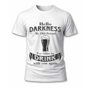 Bonjour l'obscurité, mon vieux ami, je suis venu à nouveau boire avec toi, t-shirt imprimé écologique pour les amateurs de bière de la Saint-Patrick - Product Image 1