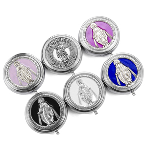 Pendentif boîte à chapelet Vierge Marie en alliage <span class=keywords><strong>de</strong></span> zinc <span class=keywords><strong>de</strong></span> haute qualité, classique, coloré, avec finition émail goutte d'huile - Product Image 2
