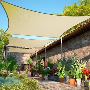 Portable 2*2m UV Block Rectangle Waterproof Polyester Sun Shade Sail Canopy For Patio