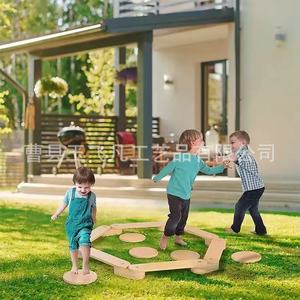 Planche d'équilibre en bois massif, forme géométrique, couleur naturelle, jouet Montessori, structure de jeu intérieure, équipement d'exercice pour enfants - Product Image 3
