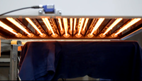 380v 2000w 615mm Xclip Pemanas Halogen IR Cepat Gelombang Menengah Lampu Radiator Inframerah Kuarsa untuk Pengering Sablon