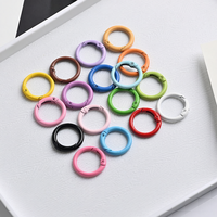 Gantungan Kunci Logam Warna Permen Model O Ring dengan Trigger, Bahan Zinc Alloy, Dilengkapi Kompas, Aksesoris Gantungan Tas dan Dompet