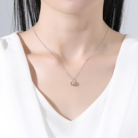 CZCITY Collier pendentif en argent 925 avec moissanite unique rouge et jaune, six griffes, chaîne maille japonaise, pour filles, bijoux tendance japonais