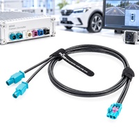 Câble coaxial automobile 2 en 1 Mini FAKRA femelle vers double FAKRA mâle, connecteur Rosenberger d'origine pour automobile IVI GNSS V2X