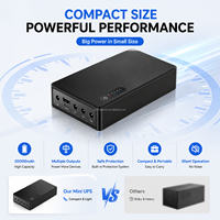 Niuniu QX-606 Mini UPS Tiga Fasa untuk Router dan Modem Baterai Lithium 20000mAh Catu Daya Cadangan Online