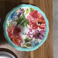 Assiette créative en mélamine vente en gros, forme ronde, assiette à dîner