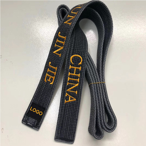 Cinturones de Artes Marciales Negros Bordados Personalizados Unisex para Judo, <span class=keywords><strong>Karate</strong></span> y Taekwondo - Product Image 1