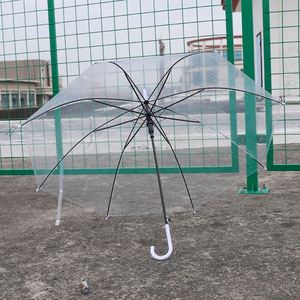 Parapluie transparent en plastique en gros, parapluie transparent à 8 baleines à ouverture automatique avec poignée longue en J, parasol solaire surdimensionné personnalisable - Product Image 2