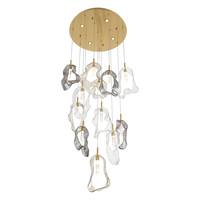 Taille personnalisée Moderne Minimaliste Escalier Lustres Villa Salon Simple Salle À Manger Verre LED MULTI DROP Suspension