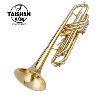 Wholesale TAISHAN TSTR-801 Brass Trumpet with Excellent Quality Beginner-Friendly Gold Lacquer Surface BB Tone Nice Price