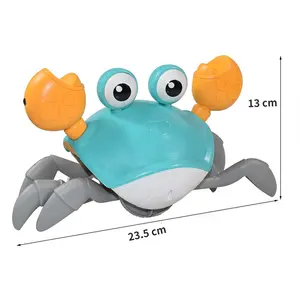 Interactive Spielzeug Baby Crawling Escape Automatic Obstacle Avoidance Cute Cartoon Electric Walking Induction Crab Toy
